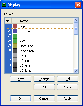 EAGLE board editor - layers