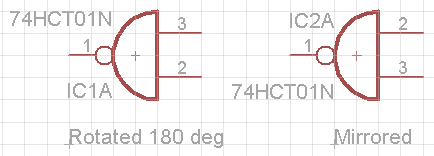 EAGLE schematic mirrored gate versus rotated