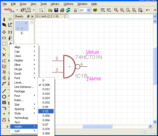 EAGLE schematic change property