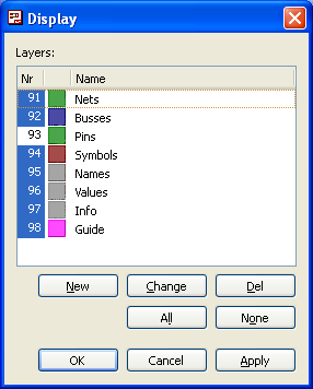 EAGLE schematic editor - layers