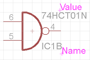 EAGLE schematic component name and value