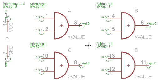 Chip symbol with pins numbers